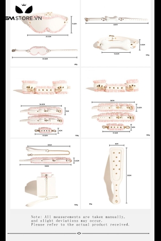 SMT3007 - Bộ 6 món cố định tư thế hầu gái viền bèo nhún và đinh tán