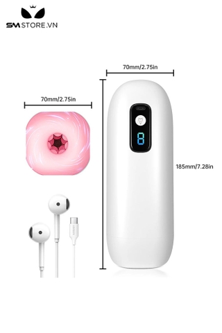 SMT2949 - Cốc thủ dâm có rung 8 tần số FOX sạc điện dài 185mm