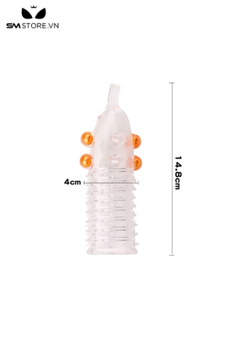 SMT805 - Bao cao su đôn dên trong suốt có gai dài 148mm
