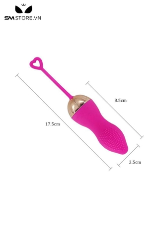 SMT530 - Trứng rung silicon gai có dây màu hồng dài 8cm sạc pin