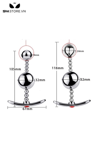 SMT2506 - Anal bead inox cao cấp không gỉ gồm chuỗi hạt có 3 size