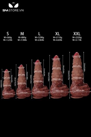 SMT2276 - Dương vật giả Châu Phi monster khổng lồ có 5 size