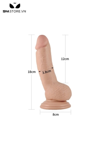 SMT1774 - Dương vật giả silicon mềm dẻo Lovetoy dài 18cm