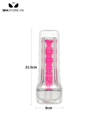 SMT1460 - Cốc thủ dâm silicon mềm trong suốt phát sáng dài 215mm