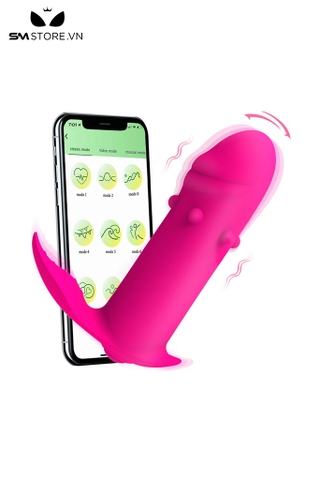 SMT1360 - Máy rung có 10 chế độ hình dương vật silicon điều khiển APP