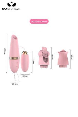 SMT2233 - Trứng rung xoay liếm mút đa tần số sạc điện dài 13.8cm