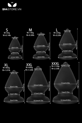 SMT2937 - Đồ chơi hậu môn silicon anal huge siêu dày đa kích cỡ
