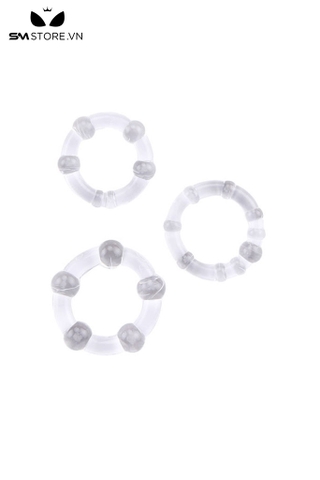 SMT159 - Vòng đeo dương vật có bi nhựa combo gồm 3 vòng