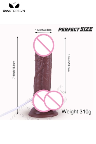 SMT2888 - Dương vật giả bắn tinh dính tường bơm tay dài 18.8cm