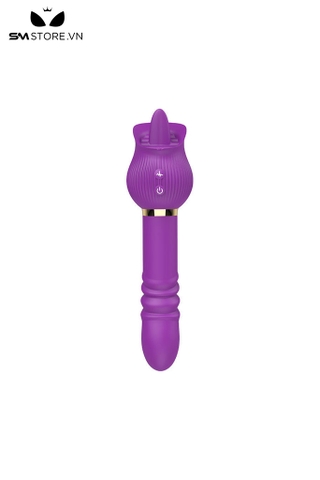 SMT659 - Máy rung hình hoa hồng có lưỡi liếm rung thụt dài 16cm