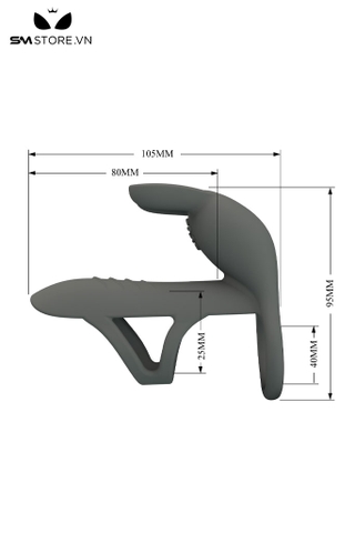 SMT2771 - Vòng rung tai thỏ đeo dương vật với 7 tần số dài 105mm