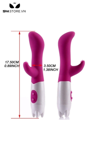 SMT1701 - Máy rung silicon 2 đầu kích thích điểm G dài 17.5cm