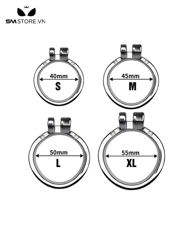 SMG045 - Phụ kiện khóa dương vật vòng cong inox có 4 kích cỡ