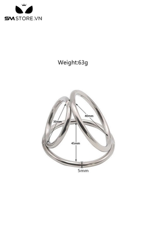 SMT2250 - Vòng đeo dương vật inox chống xuất tinh sớm có 3 vòng