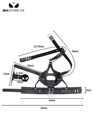 SMT2842 - Penis gag thiết kế mặt nạ da có dương vật dài 5.5 và 10cm