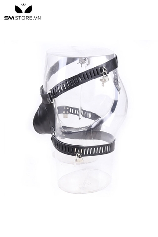 SMT2140 - Đai trinh tiết da PU có vòng khóa chân có nút điều chỉnh