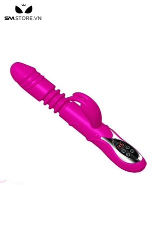 SMT1893 - Dương vật giả tai thỏ có rung chất liệu silicon dài 27cm