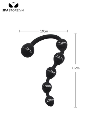 SMT2425 - Anal bead silicon mềm dạng chuỗi 5 hạt dài 28cm