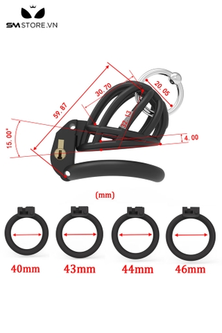 SMT2691 - Khóa dương vật bằng nhựa nắp lồi có 2 lỗ thoáng khí