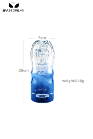 SMT1871 - Cốc thủ dâm 2 đầu trong suốt snail cup dài 28cm