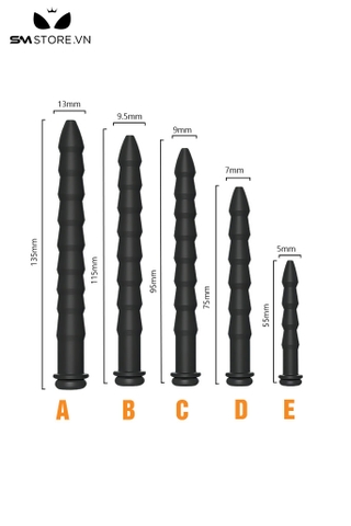 SMT2215 - Sounding đồ chơi niệu đạo silicon mềm đầu nhọn có 5 size