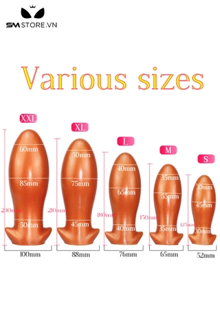 SMT2868 - Anal huge silicon đồ chơi hậu môn có 5 kích cỡ
