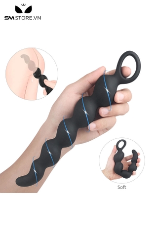 SMT1601 - Đồ chơi hậu môn anal beads silicon uốn cong dài 27.5cm