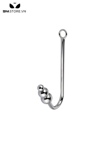 SMT449 - Anal hook  gắn 3 bi chất liệu kim loại dài 368mm màu trắng