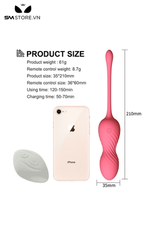 SMT2000 - Bóng tập Kegel se khít âm đạo có 10 chế độ rung dài 21cm