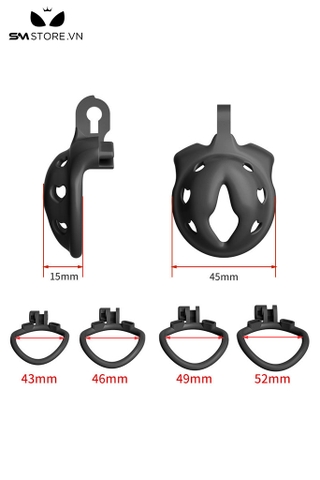 SMT2509 - Khóa dương vật mặt dẹt bằng nhựa có hình trái tim