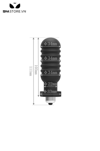 SMT2596 - Máy rung hậu môn vân ngang chất liệu silicon dài 111mm