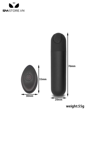 SMT1012 - Trứng rung điều khiển từ xa với 10 tần số dài 76mm sạc USB