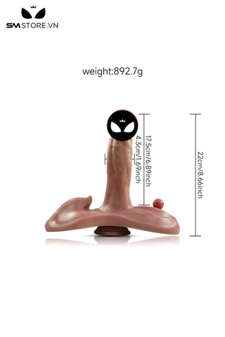 SMT2363 - Dương vật giả có đế với chức năng rung và sưởi ấm dài 22cm