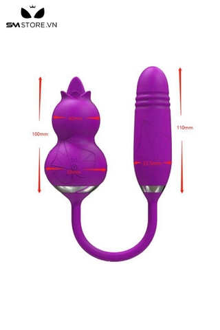 SMT2759 - Máy rung thụt liếm 2 đầu hình quả bầu có 10 tần số