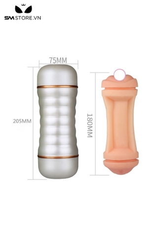 SMT1873 - Cốc thủ dâm silicon 2 đầu miệng và âm đạo dài 20.5cm