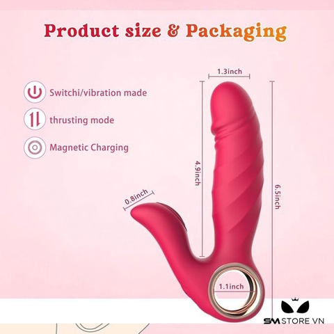 SMT5151 - Máy rung đầu dương vật thiết kế 2 nhánh có 10 chế độ