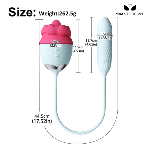 SMT2282 - Máy bú liếm nữ có lưỡi rung 10 tần số silicon dài 44.5cm