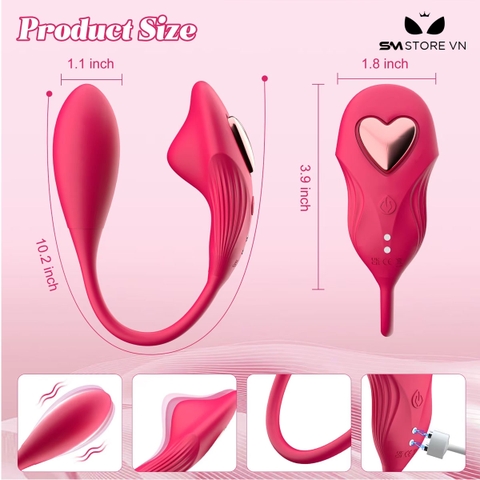 SMT1739 - Trứng rung 2 đầu có 10 tần số điều khiển xa 25.9cm