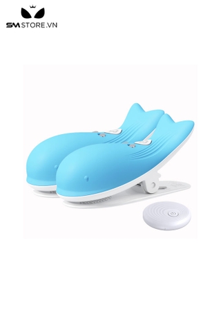 SMT1166 - Kẹp ti hình con cá heo có 10 chế độ rung điều khiển từ xa