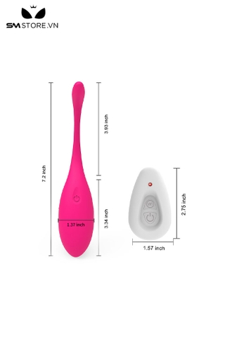 SMT555 - Trứng rung điều khiển từ xa silicon giật điện màu hồng dài 185mm