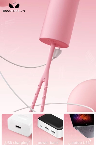 SMT2059 - Trứng rung mini silicon có dây đeo gai dài 22.2cm