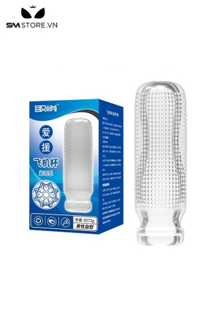 SMT1137 - Cốc thủ dâm trong suốt silicon hút chặt dài 130mm