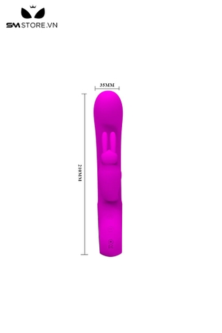 SMT977 - Máy rung 2 đầu với tai thỏ và dương vật silicon dài 210mm
