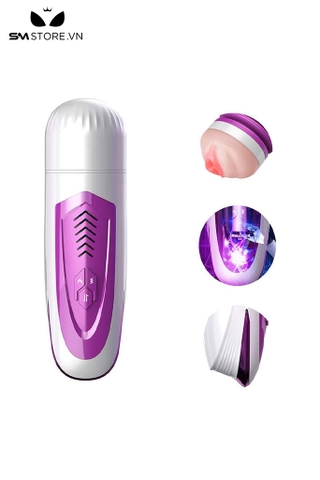 SMT544 - Cốc thủ dâm silicon tỏa nhiệt rung thụt tự động dài 29cm