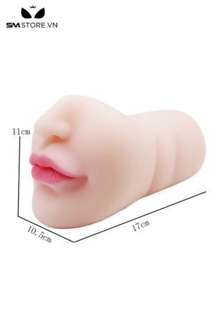 SMT480 - Âm đạo giả mix miệng có răng chất liệu silicon dài 17cm