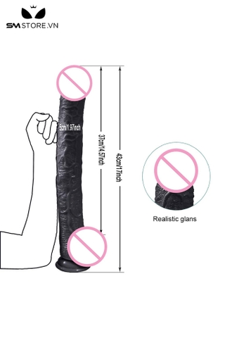 SMT2822 - Dương vật giả siêu dài silicon dài 43cm có gân nổi