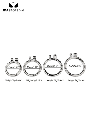 SMT861 - Khóa dương vật inox không gỉ nắp lồng 2 vòng hở dọc
