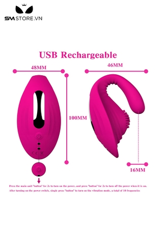 SMT1185 - Quần lót rung silicon điều khiển từ xa có 10 tần số