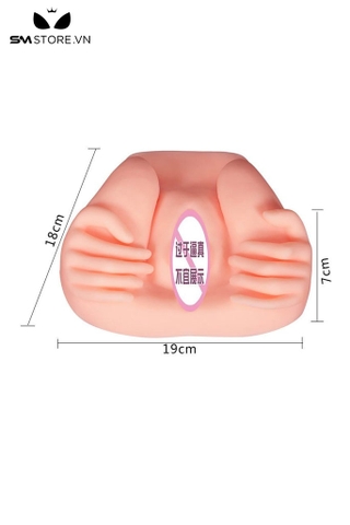 SMT1685 - Khuân mông có âm đạo giả họa tiết bàn tay dài 19cm