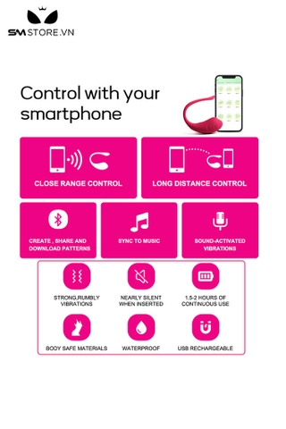 SMT1957 - Trứng rung điều khiển từ xa có độ ồn thấp dài 10.2cm